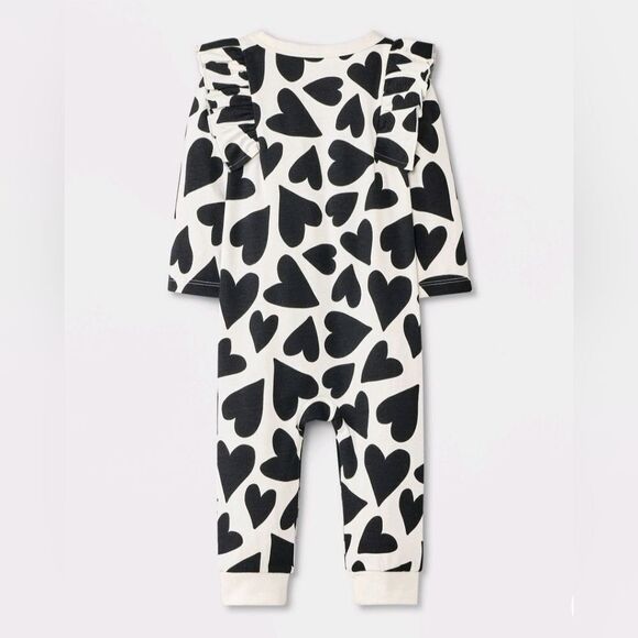 NWT Baby Girl's Heart Ruffle Romper Valentine's Day Halloween Christmas - Picture 6 of 9